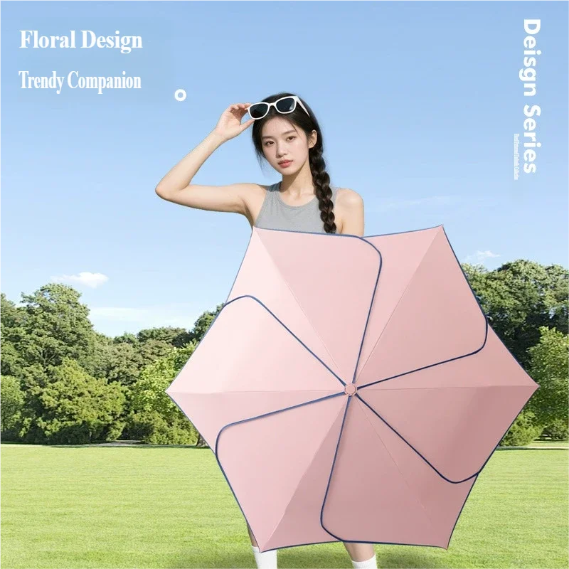 Korean-Style Manual Petal Umbrella | Wind-Resistant & UV Protection