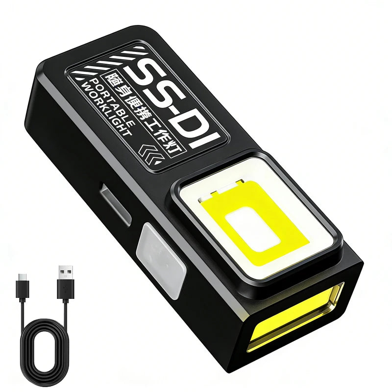 Mini linterna LED COB | Luz recargable USB C resistente al agua