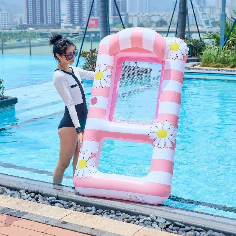 Inflatable Water Hammock Pool Float | Comfortable Beach Lounger