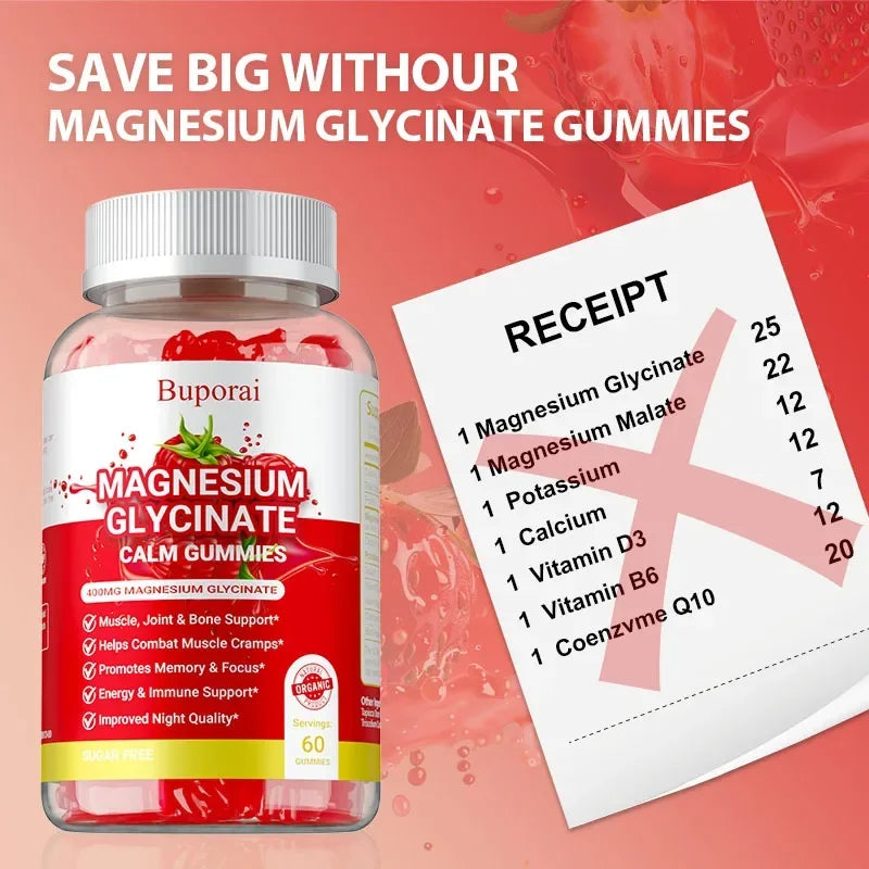 Magnesium Glycinate Gummies for Sleep & Muscle Relief | Relaxation Boost