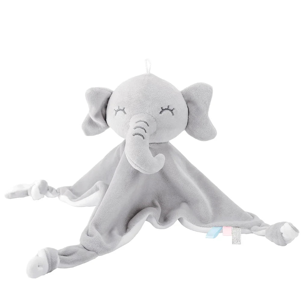 Cute Elephant Plush Teether Rattle for Newborns | Soft Blanket Toy