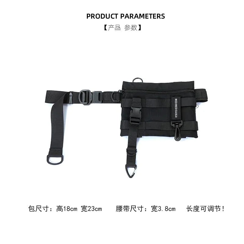 Tactical Techwear Style Crossbody Sling Bags Men Multi-function Chest Bags Y2K High Street Waist Bags Bolsos Para Hombre сумка