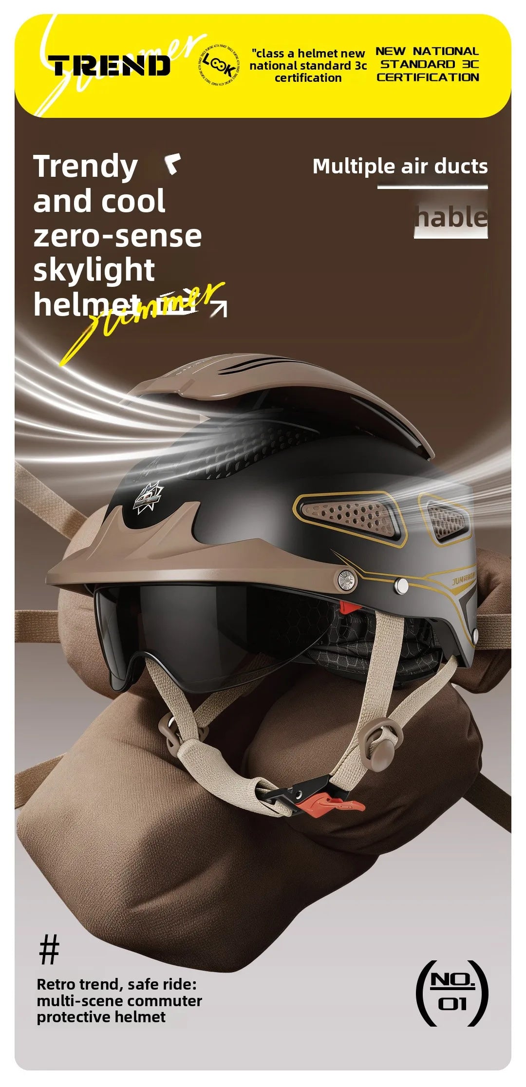 Summer Breathable Electric Motorcycle Helmet | Open Face Design