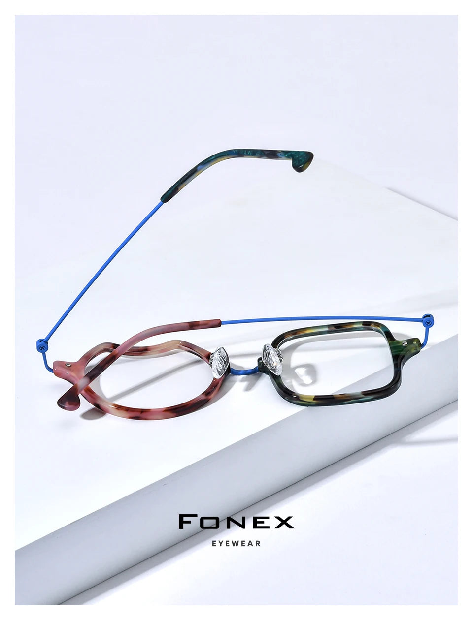 Monturas de gafas unisex cuadradas retro de titanio | Elegantes y duraderas