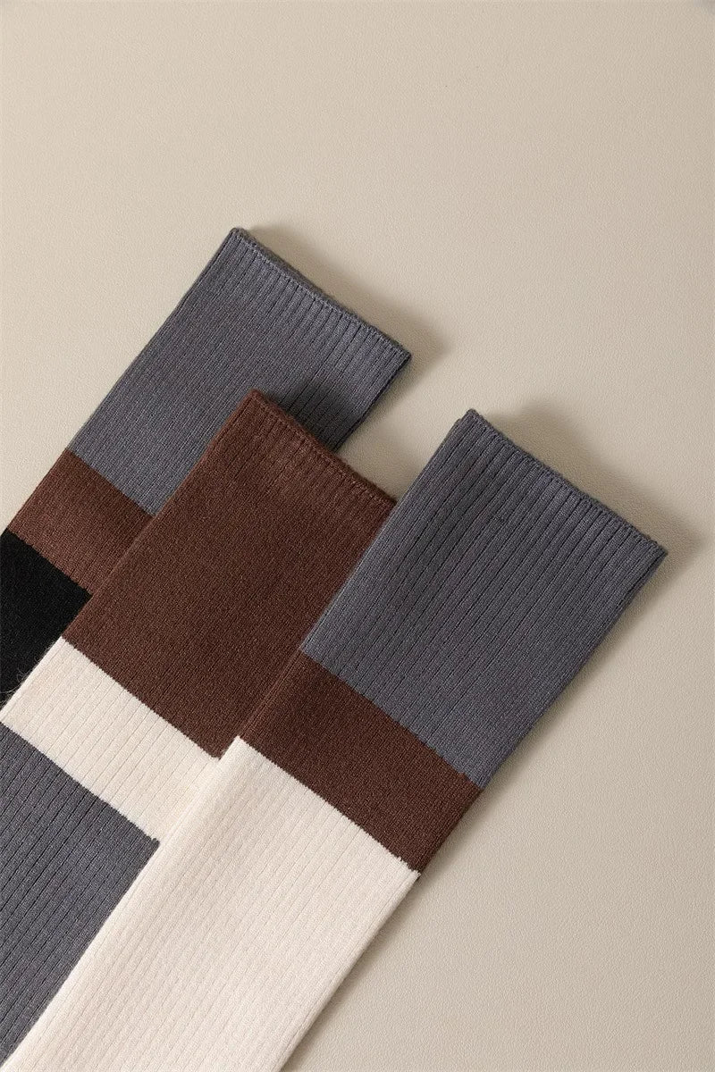Women's Cotton Color Matching Knee Socks | Fashion-Forward Style