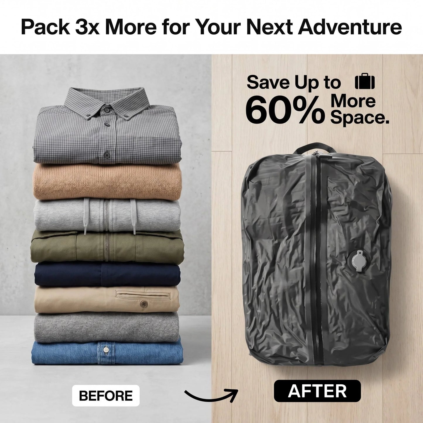 Durable Waterproof Vacuum Storage Bags for Travel & Vacation Packing