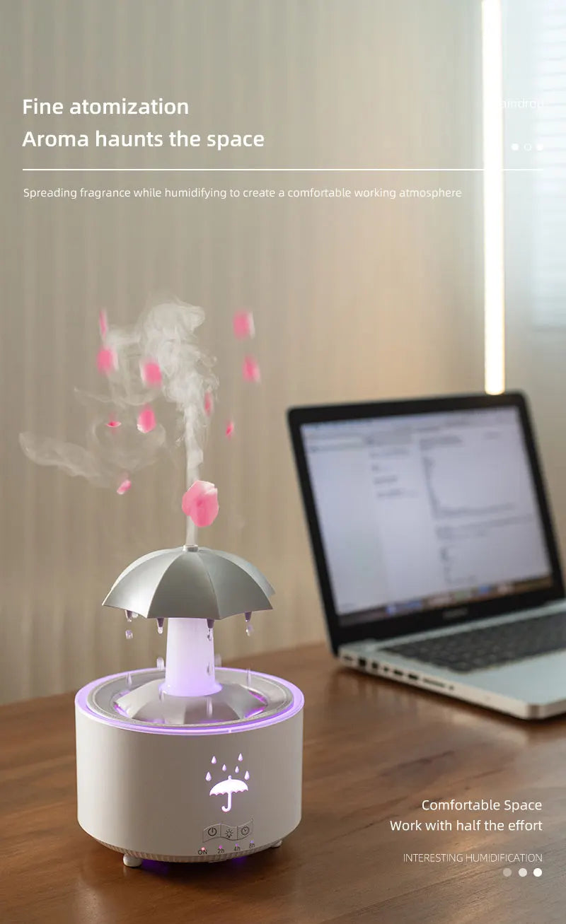 Cloud Rain Humidifier & Aroma Diffuser | Remote Control Night Light