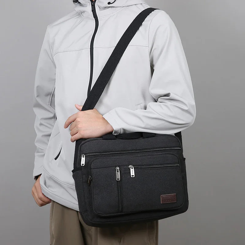Men's Casual Canvas Shoulder Bag | Lightweight Crossbody Tote