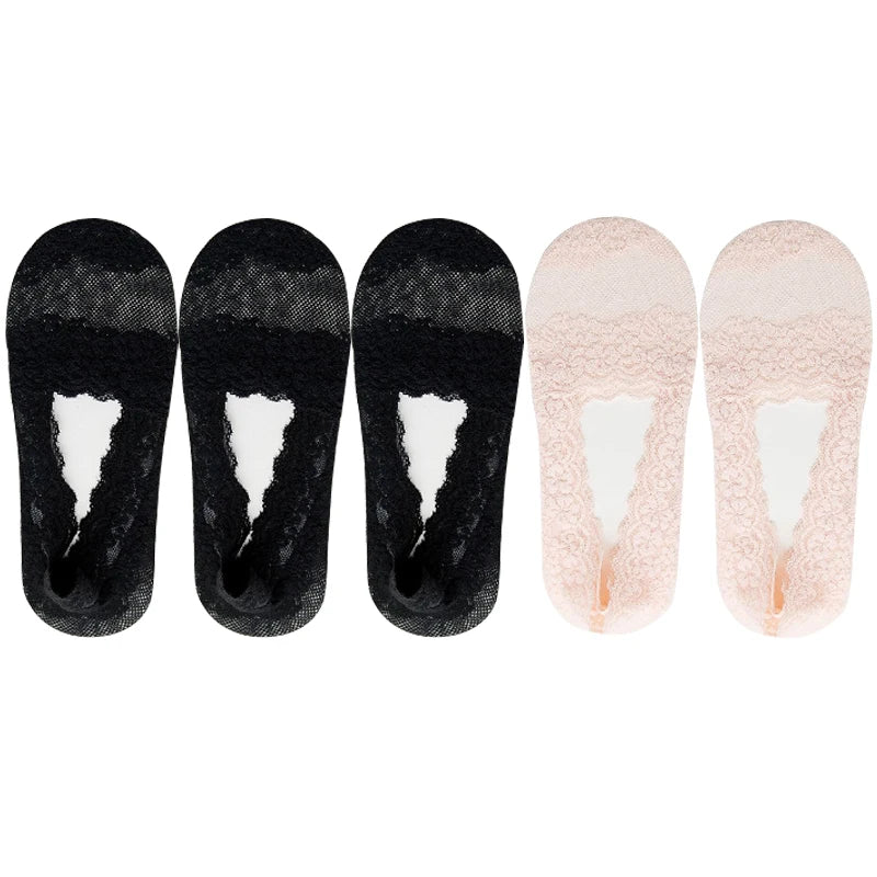 Women's Lace Invisible Ankle Socks | Chic No-Show Comfort