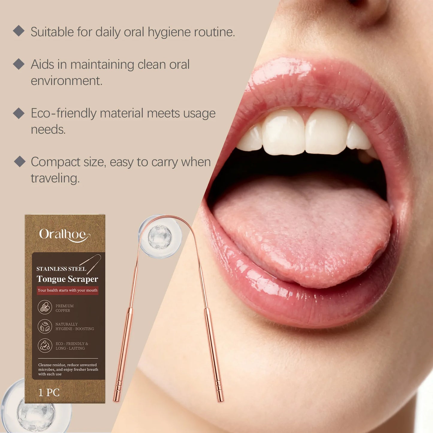 Stainless Steel Tongue Scraper | Freshen Breath & Enhance Oral Care