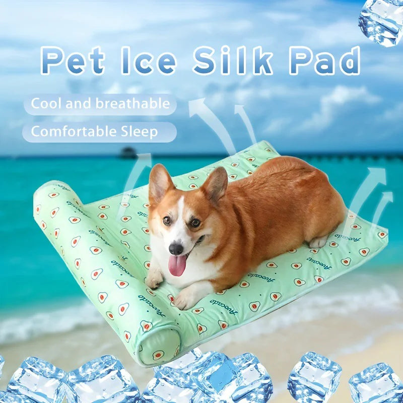 Summer Ice Silk Pet Cooling Mat | Non-Slip Washable Dog Bed