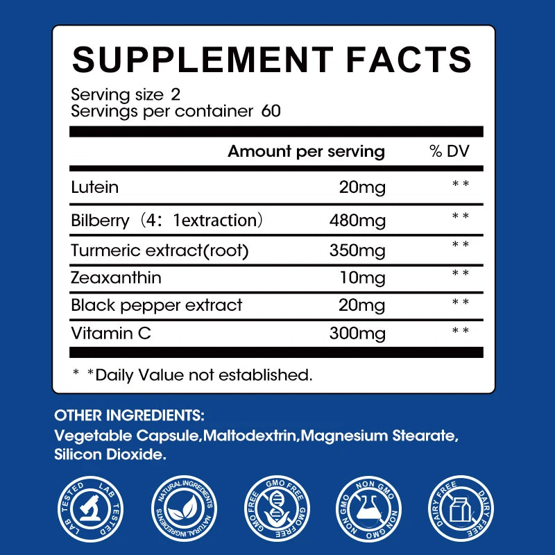Eye Vitamins with Lutein & Bilberry | Support Vision Health
