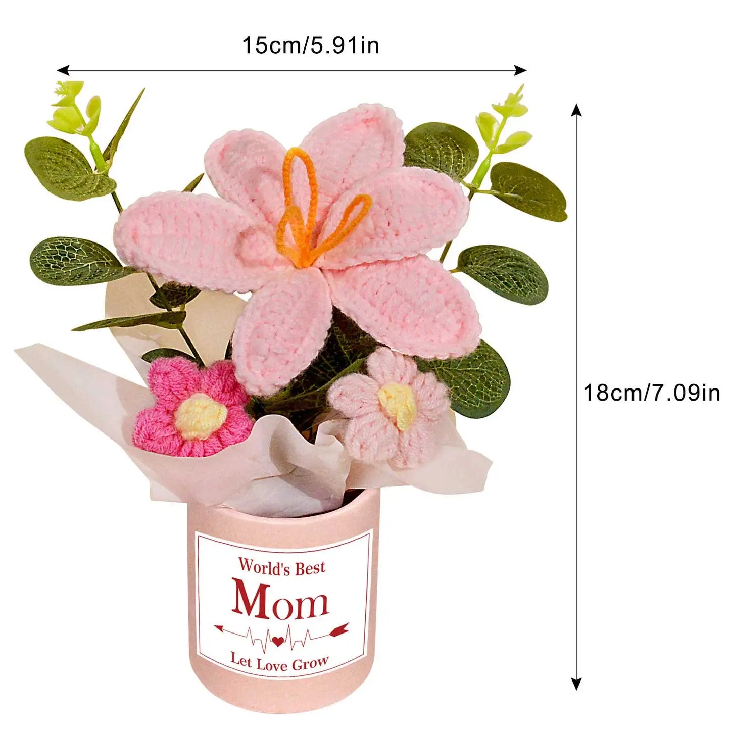 Ramo de flores de ganchillo hecho a mano | El regalo perfecto para decorar el hogar