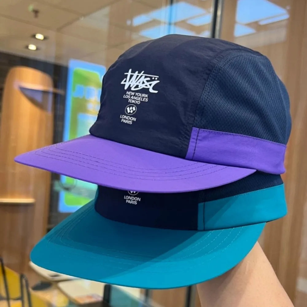 Waterproof Nylon Mesh Cap with Embroidery Vintage Style Unisex Fashion Hat for Running Camping Outdoor Activities Breathable Sun