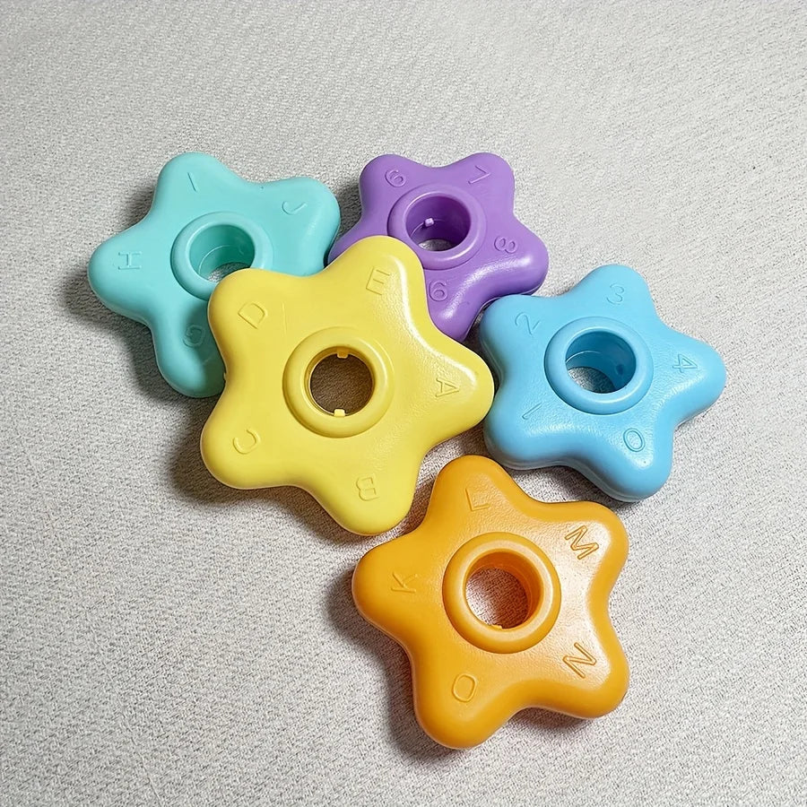 Colorful Montessori Rotating Rainbow Tower Puzzle Toy for Toddlers