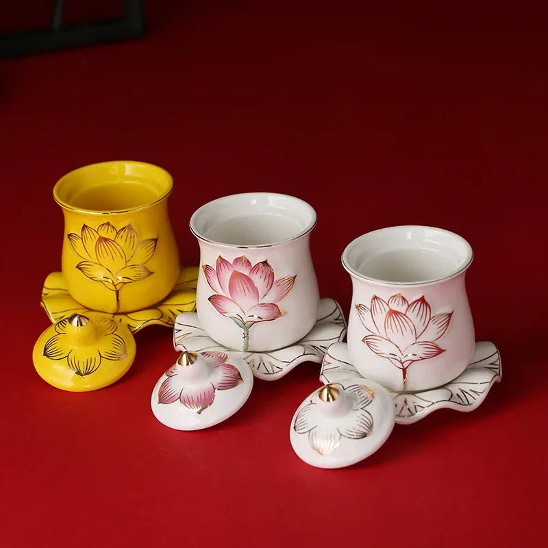 Lotus Cup Relief Ceramic Tea Cup | Elegant Guanyin Tea Set