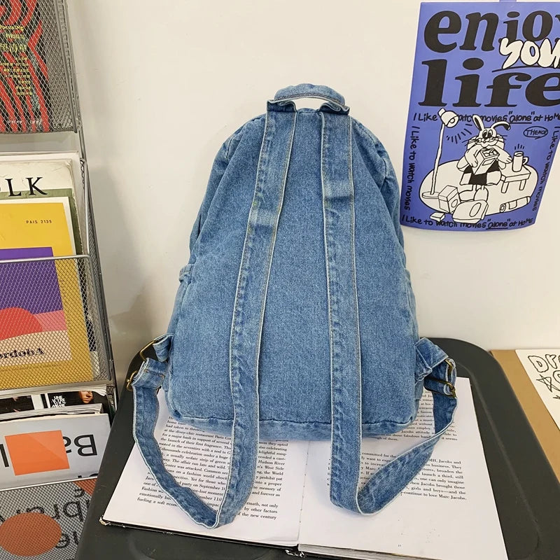 Trendy Denim Backpack for Students | Durable & Stylish Design