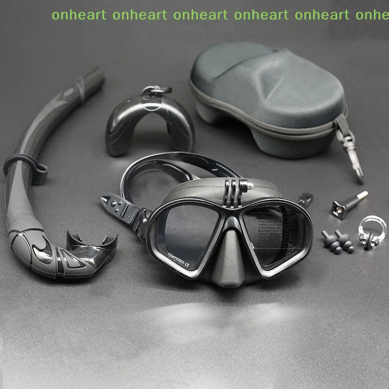 Foldable J-Type Diving Mask with Camera Mount | Snorkeling Set