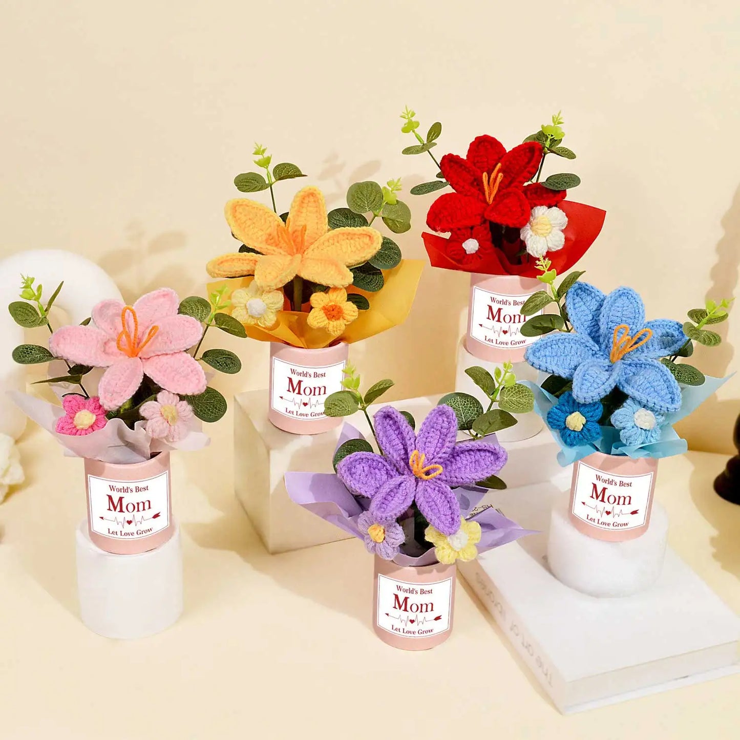 Ramo de flores de ganchillo hecho a mano | El regalo perfecto para decorar el hogar