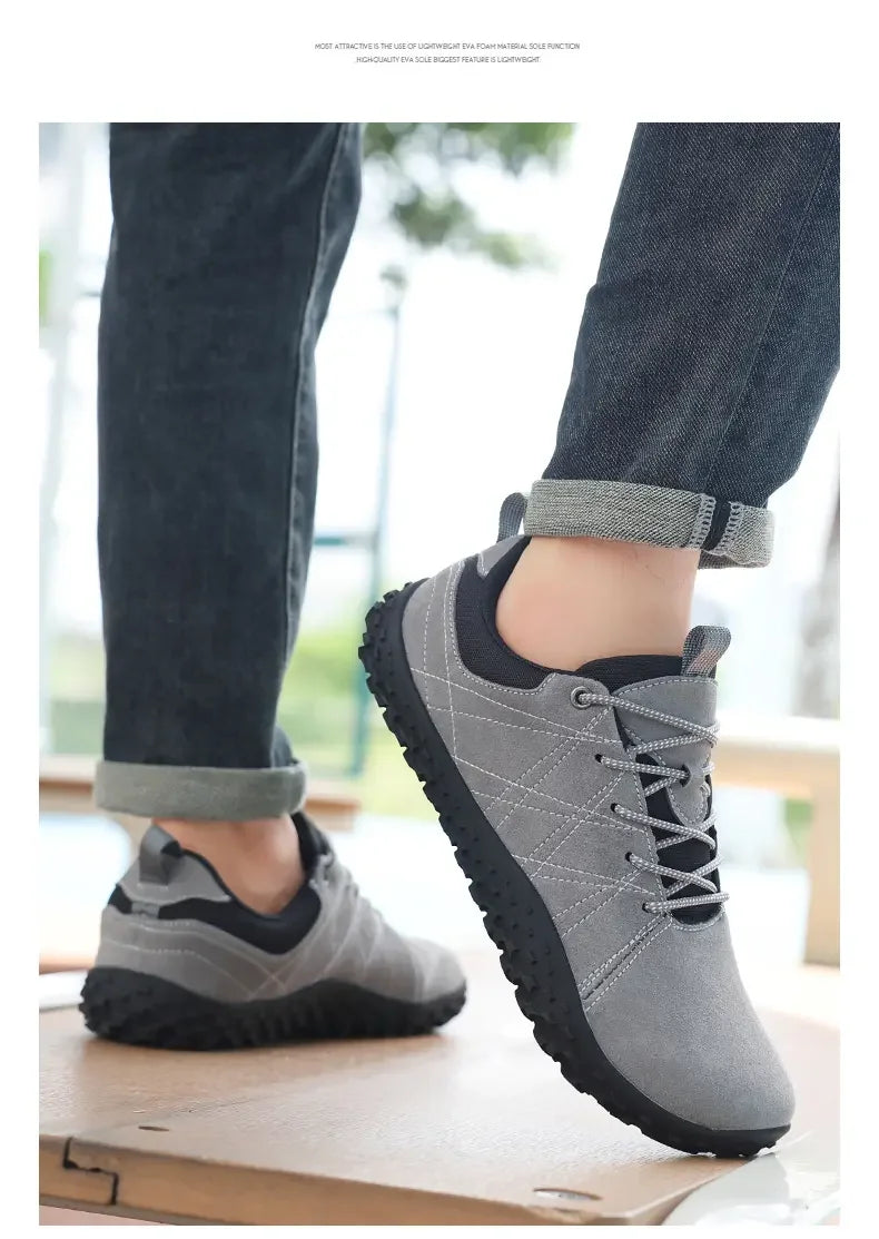 High Quality Leather Sports Shoes for Wide Feet | Anti-Slip Design