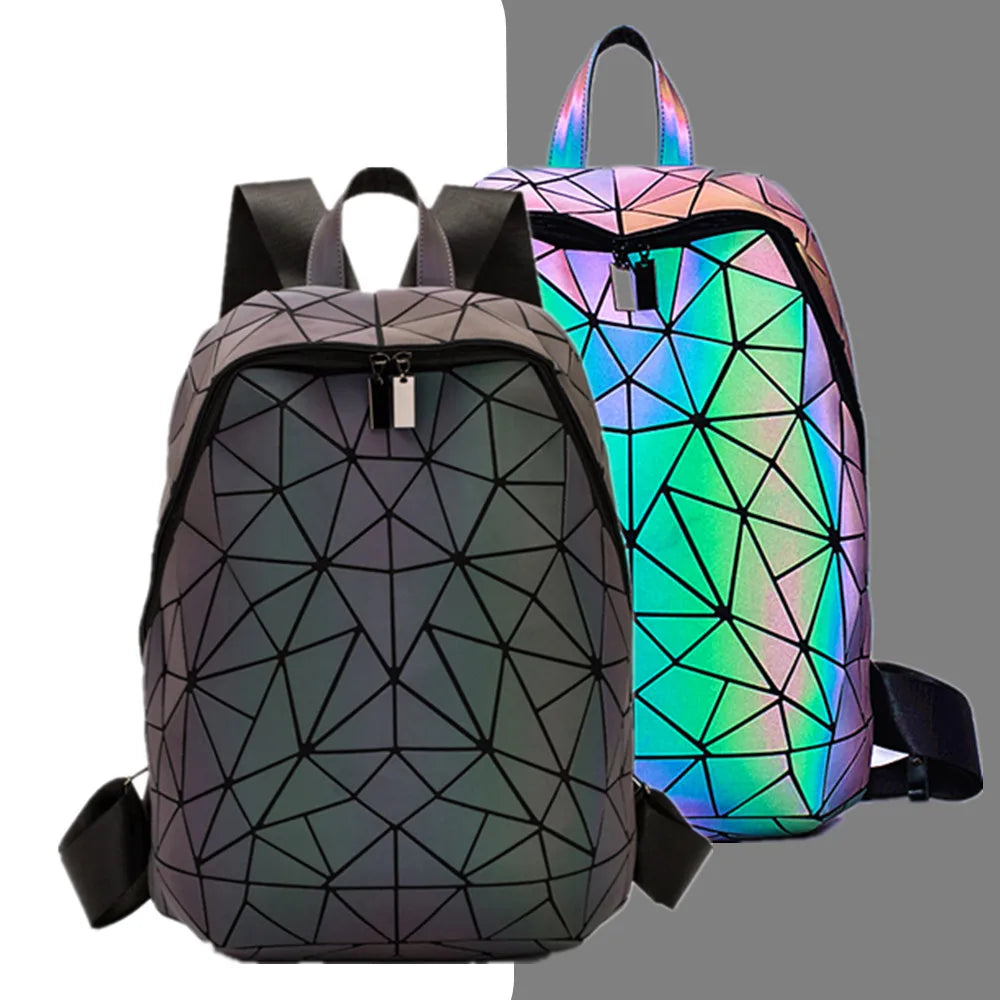 Luminous Geometric Women's Backpack | Stylish Schoolbag for All