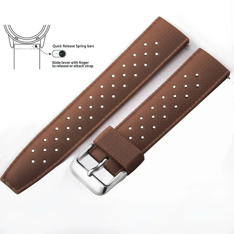 Tropical Silicone Watch Band | Quick Release Rubber Strap