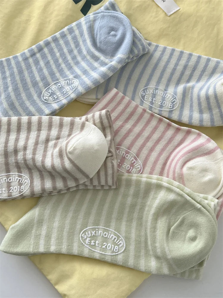 Casual Striped Women's Socks | Trendy Harajuku Streetwear
