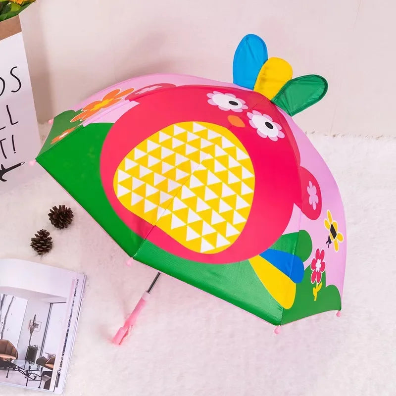 Cute Cartoon Children Umbrella | Fun 3D Ear Design for Kids