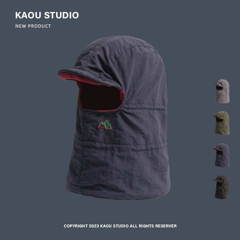 Unisex Outdoor Cold-Proof Fleece Face Mask & Ear Bomber Cap