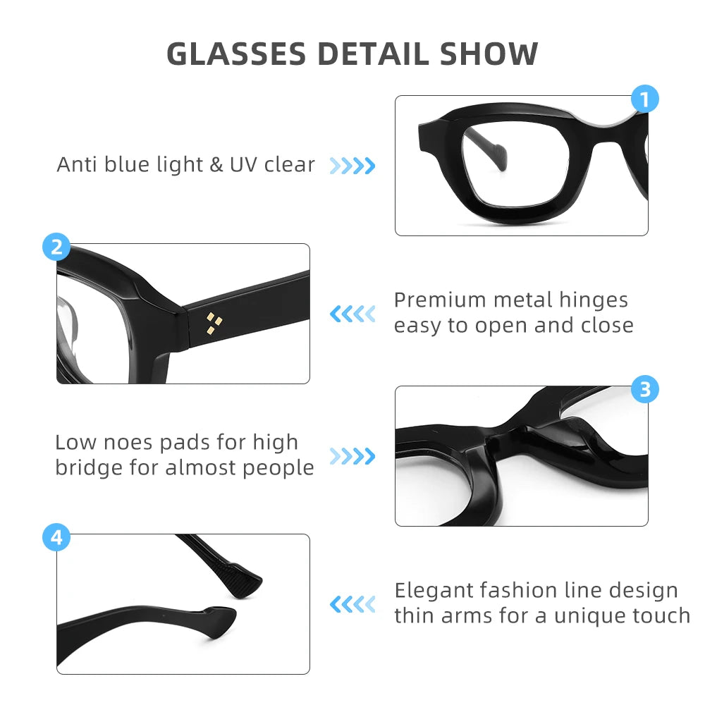 Vintage Luxury Acetate Glasses Frame | Stylish Eyewear for Everyone