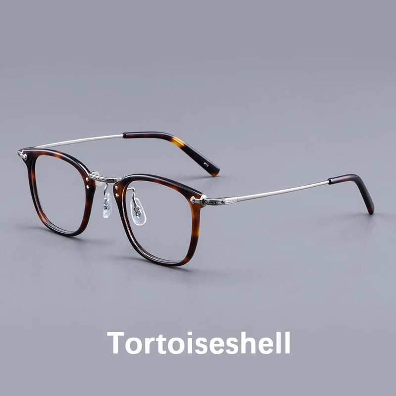 Men's Luxury Pure Titanium Rectangular Frame Eyeglasses