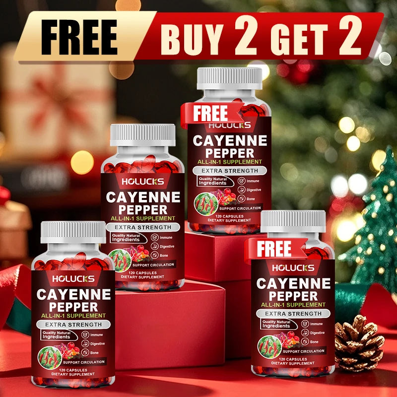 Natural Cayenne Pepper Capsules | Digestive Support & Metabolism Booster