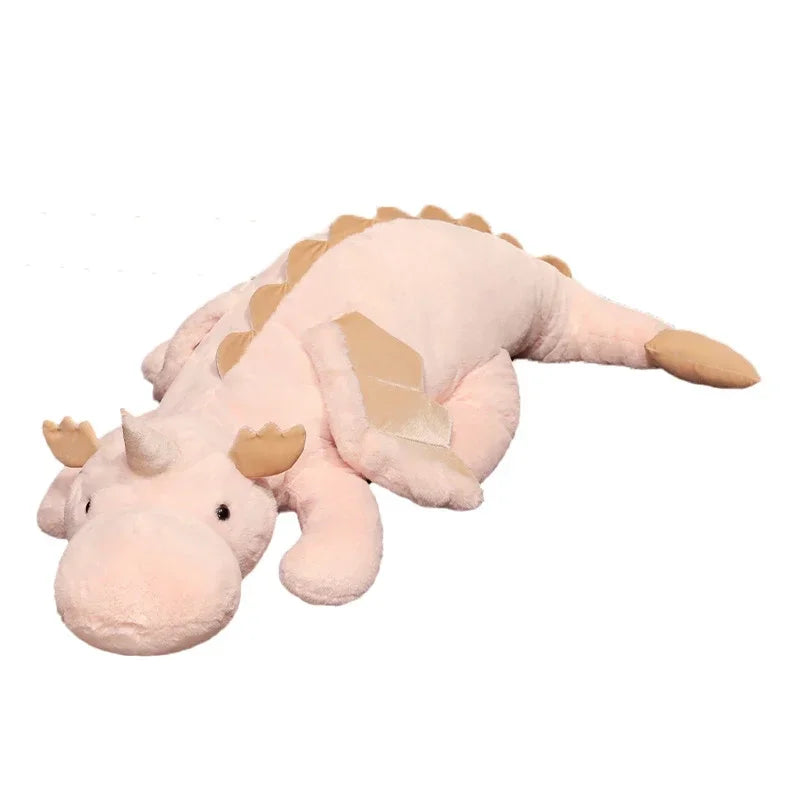 Giant Dragon Plushie Toy | Soft Snow Dragon Stuffed Dinosaur Pillow