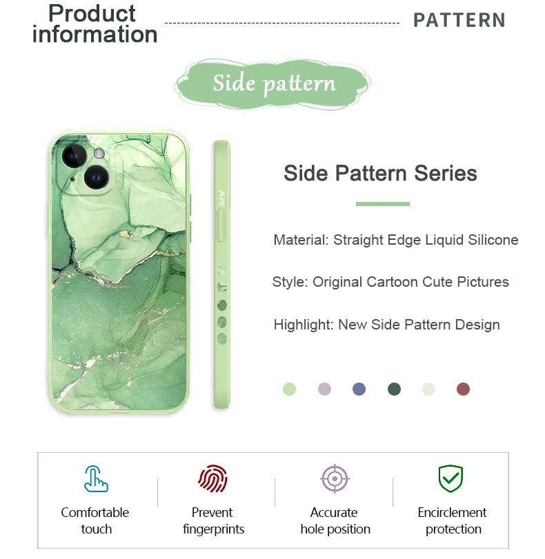 Marble Texture Phone Case For iPhone 16 16E 15 14 13 12 11 X XR XS SE2 SE2020 8 7 6 6S Plus Pro Max Mini Silicone Cover