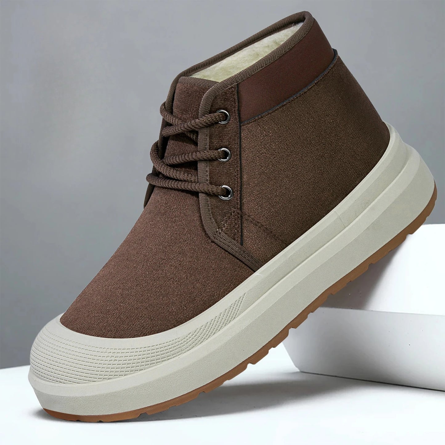 Men's Warm Fur Lined Snow Boots | Cozy Winter Outdoor Footwear