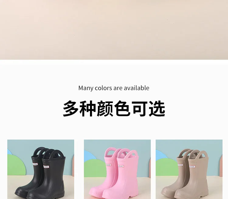 New Children Baby Rain Boots Lightweight Rubber Plastic Rain Boots Boy Girl Kids Rain Shoes Waterproof Garden Shoes Rainy Days