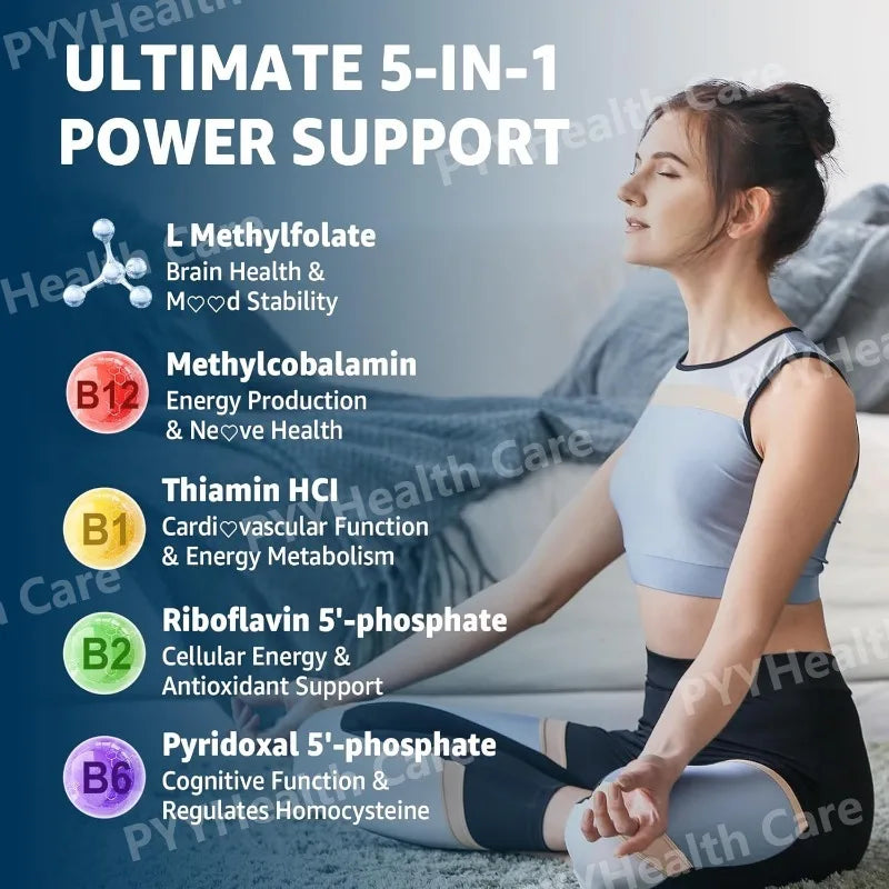 L-Methylfolate Gummies with B-Complex Vitamins for Daily Nutritional Support