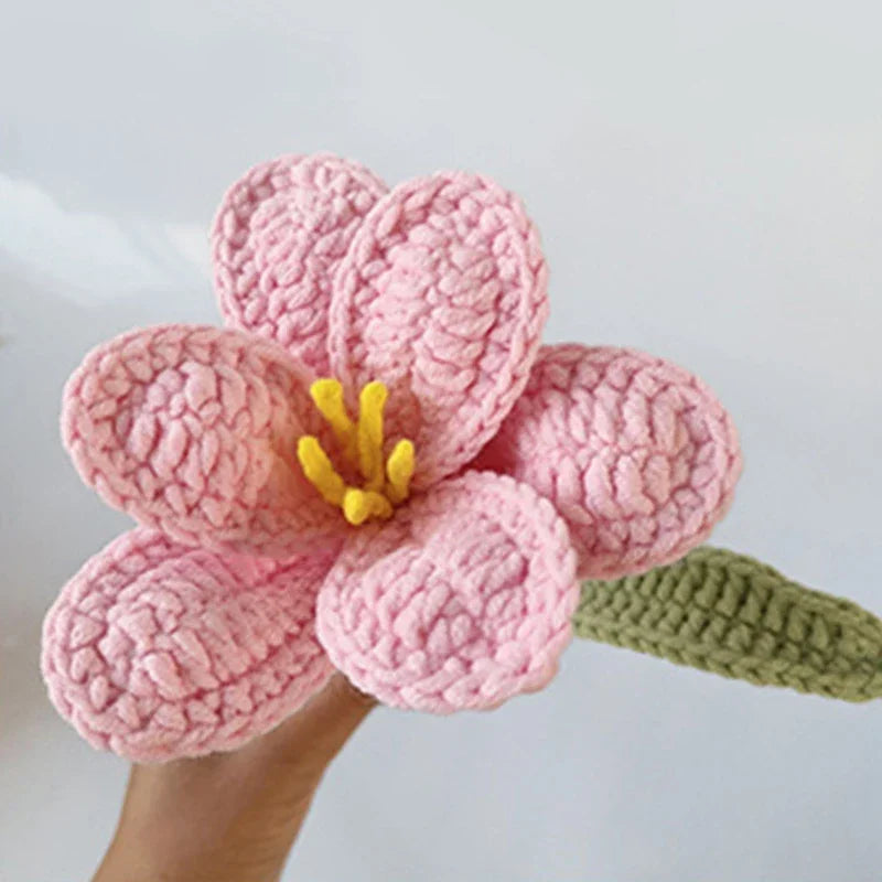Ramo de tulipanes artificiales tejidos a mano para bodas y decoración
