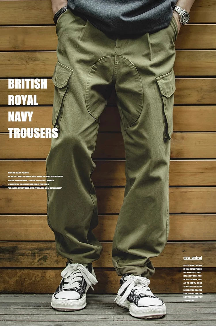 Men's Vintage Cargo Pants | All-Season Cotton Tapered Trousers 2026