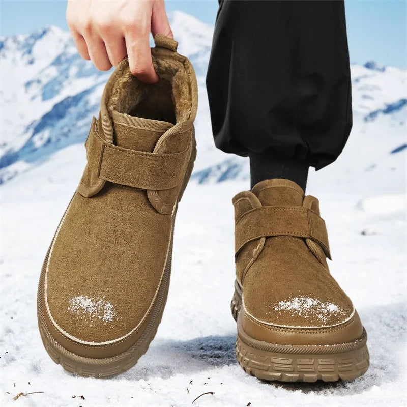 Men's Warm Fleece Lined Snow Boots | Mid-Calf Ankle Winter Shoes