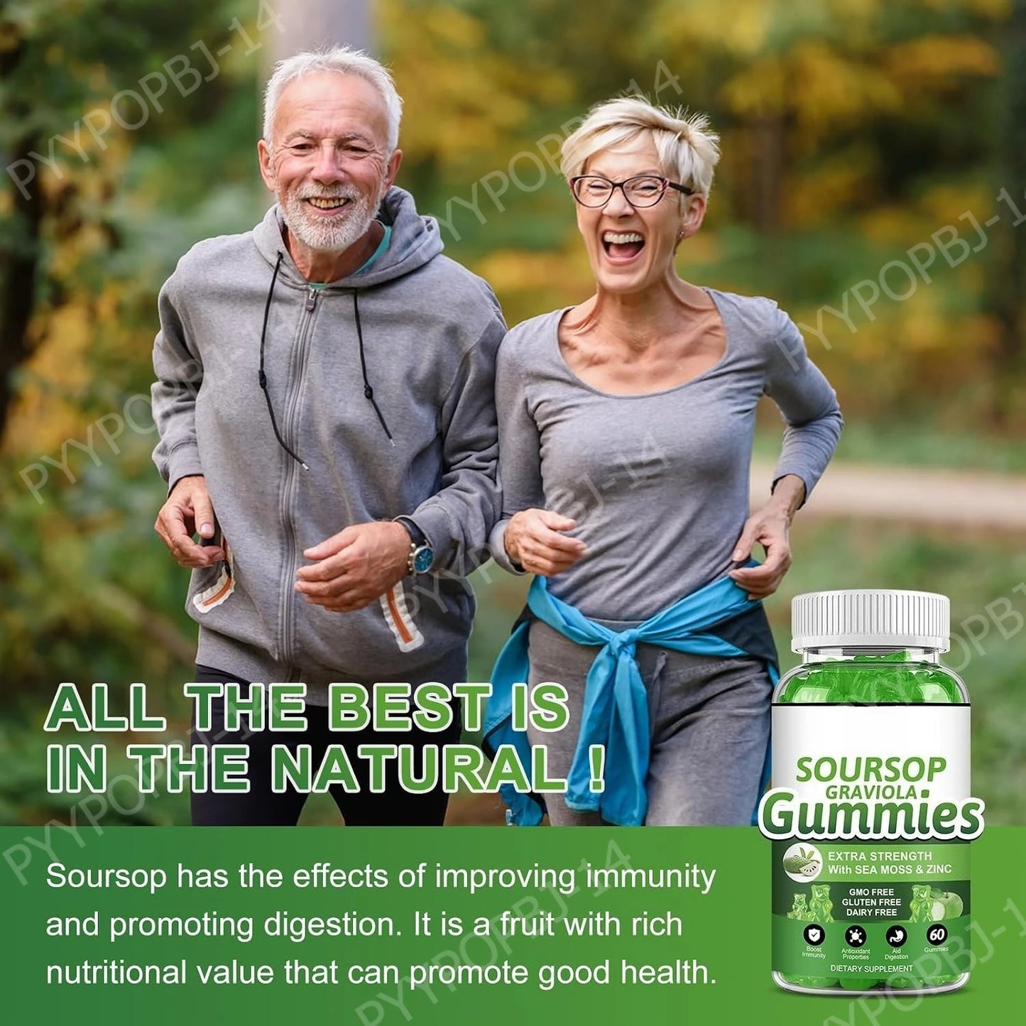 Soursop Graviola Gummies with Sea Moss & Vitamin C | Immune Support