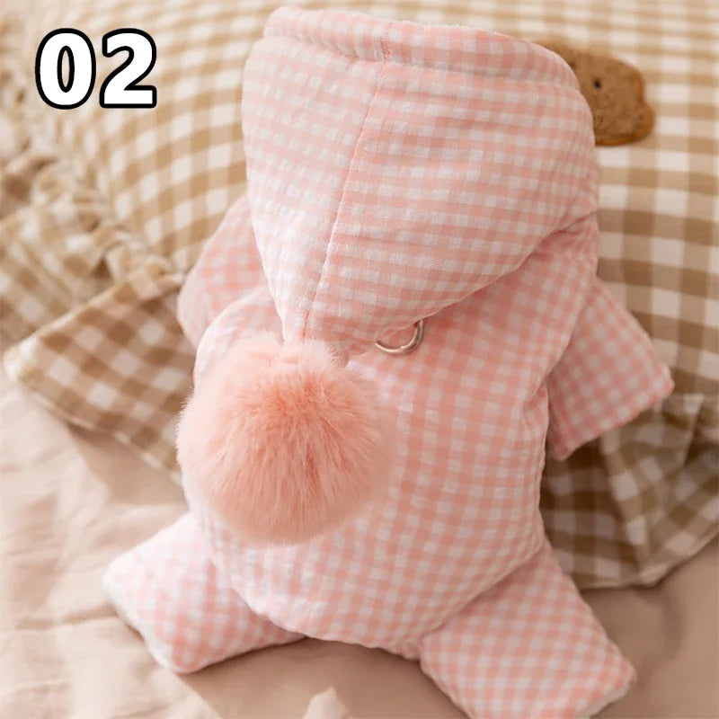 Cozy Four-Legged Jumpsuit for Small Dogs | Winter Pet Pajamas