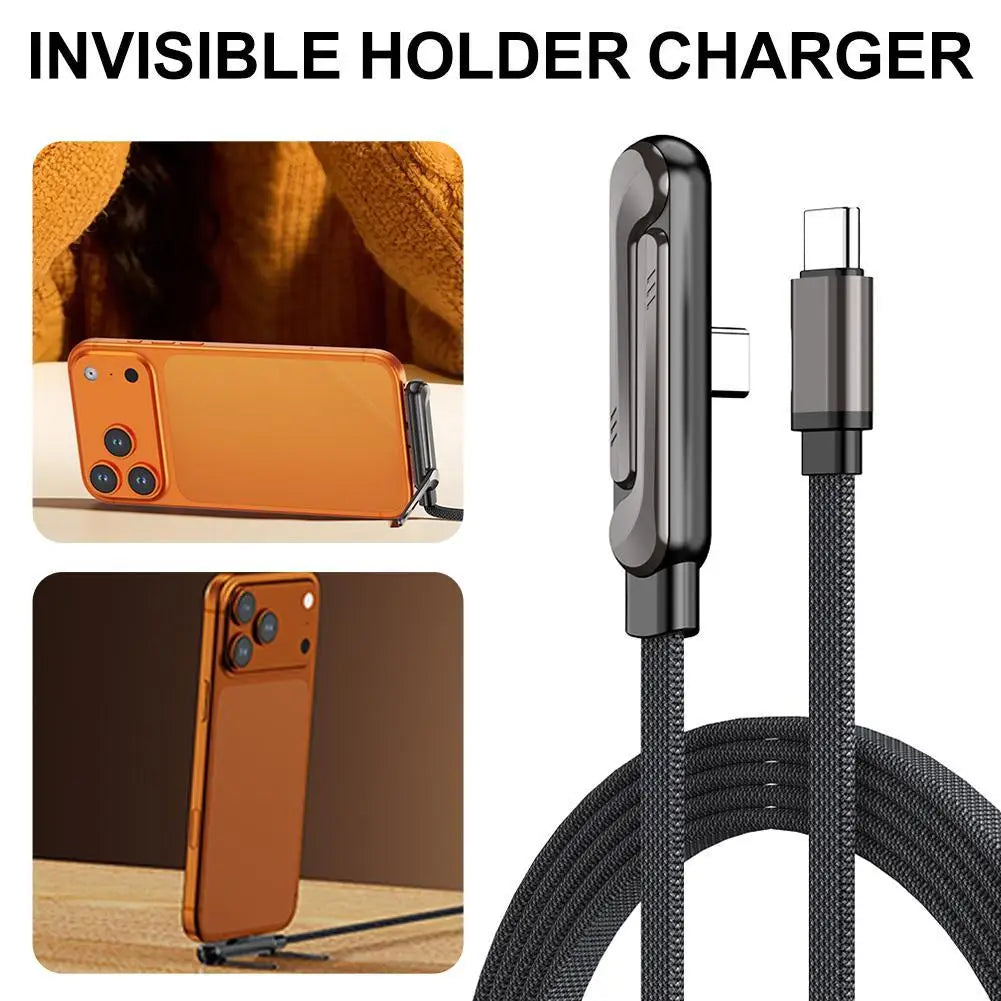 240W PD 2-in-1 Foldable Phone Holder & Fast Charging Cable