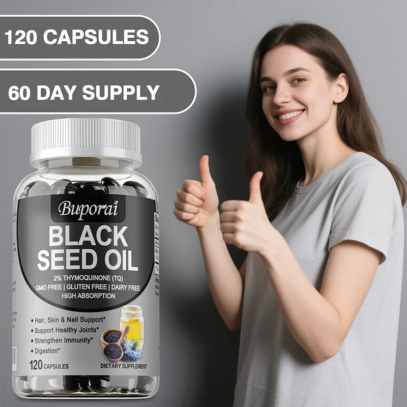 Premium Black Seed Oil Capsules | Immune Health & Wellness Support