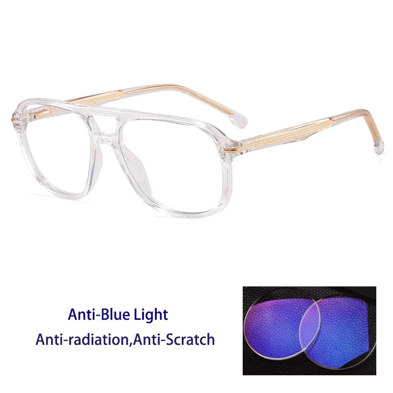 Retro Double Beam Pilot Optical Glasses | Anti Blue Light Eyewear
