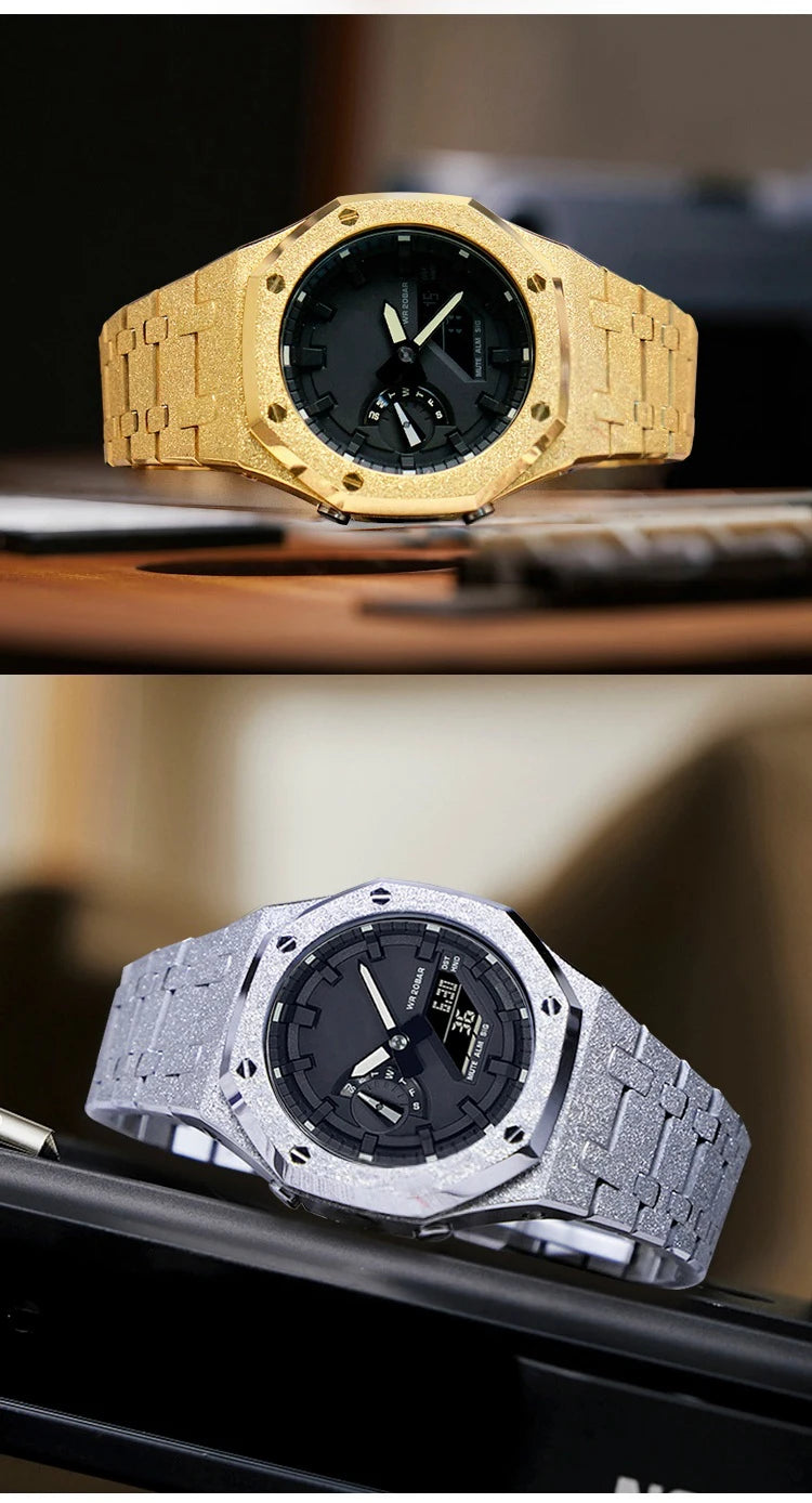 Stainless Steel Watch Case & Strap Replacement Kit | Modern Look