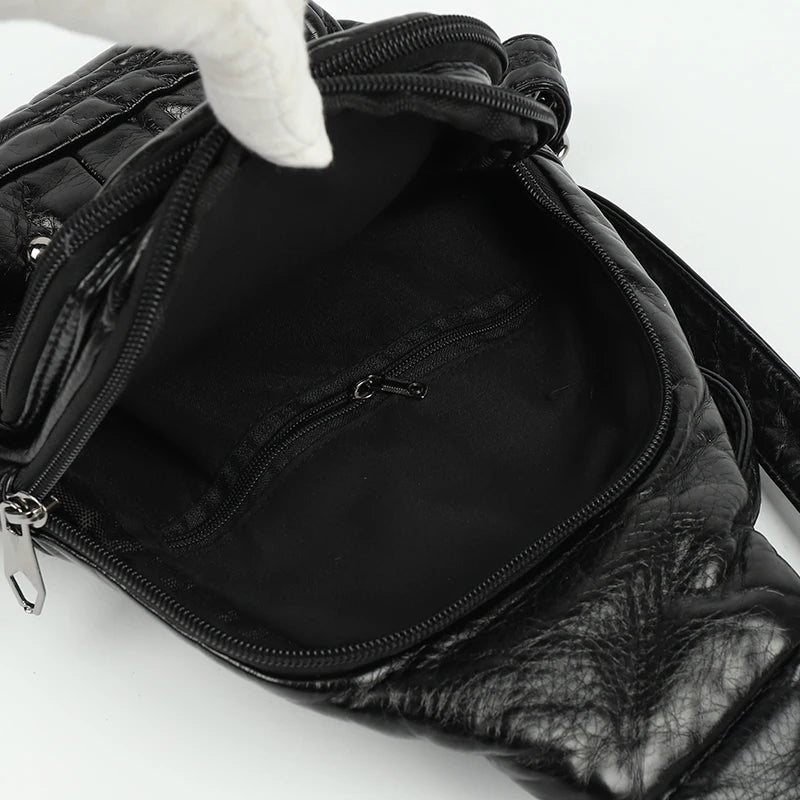 Fashionable PU Leather Women's Chest Bag for Outdoor Adventures