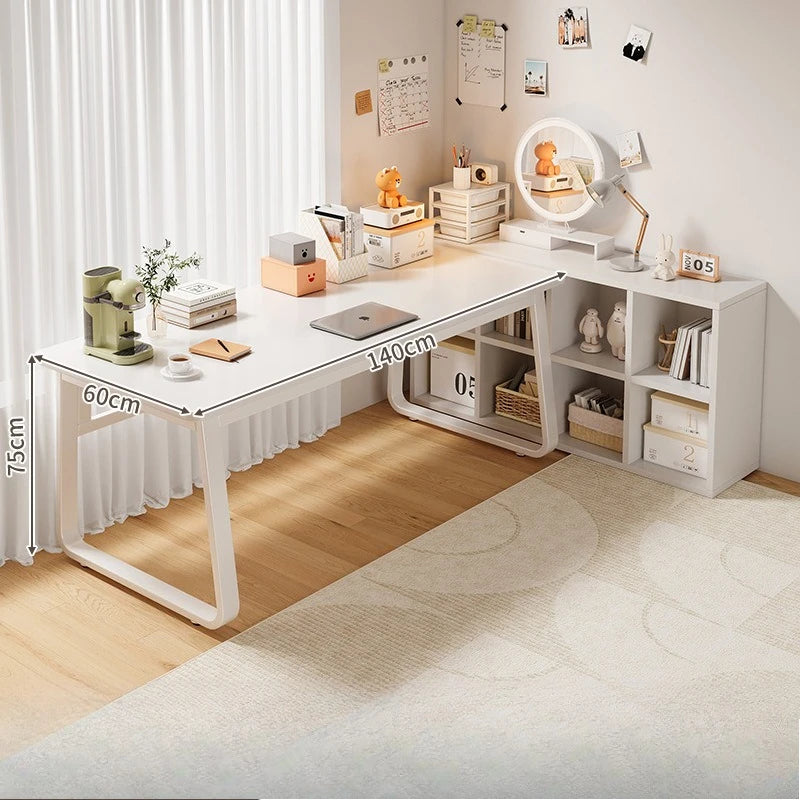 Durable White Computer Desk | Modern Makeup and Workstation