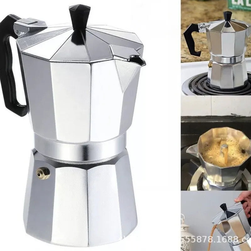 Italian Outdoor Aluminum Mocha Coffee Pot | Portable & Stylish