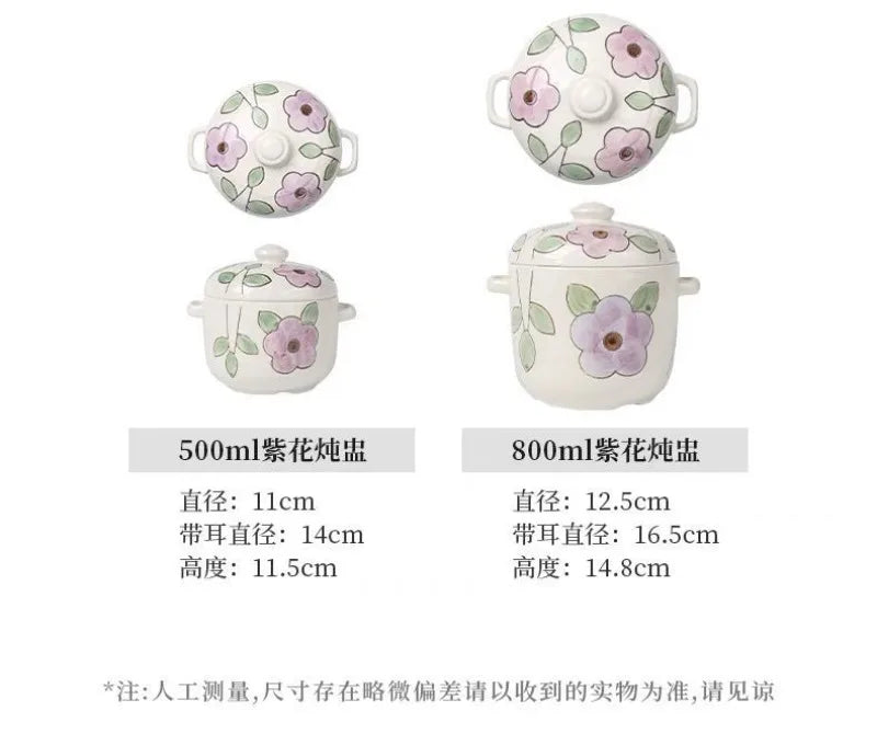 Hand-Painted Ceramic Stew Pot | Versatile Heat-Resistant Cookware
